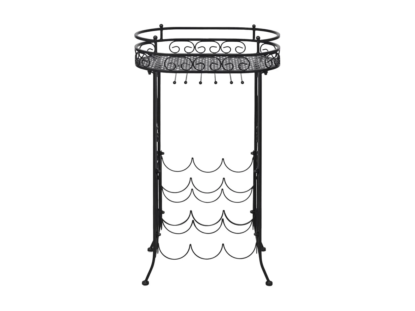 Casier à bouteilles avec porte-verre pour 9 bouteilles Métal FR568179