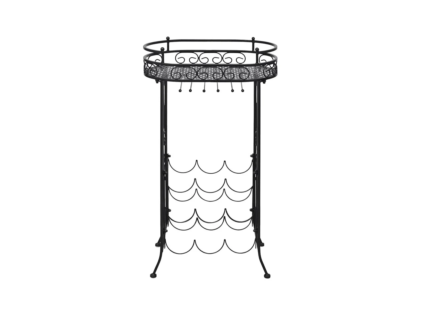 Casier à bouteilles avec porte-verre pour 9 bouteilles Métal FR568179