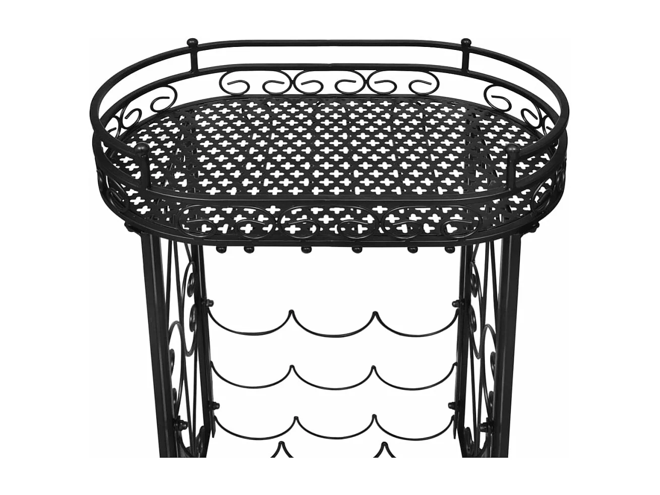 Casier à bouteilles avec porte-verre pour 9 bouteilles Métal FR568179