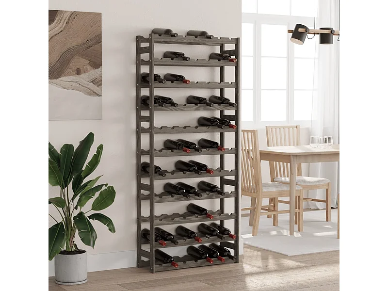 Casier à bouteilles pour 77 bouteilles gris bois pin solide FR728563