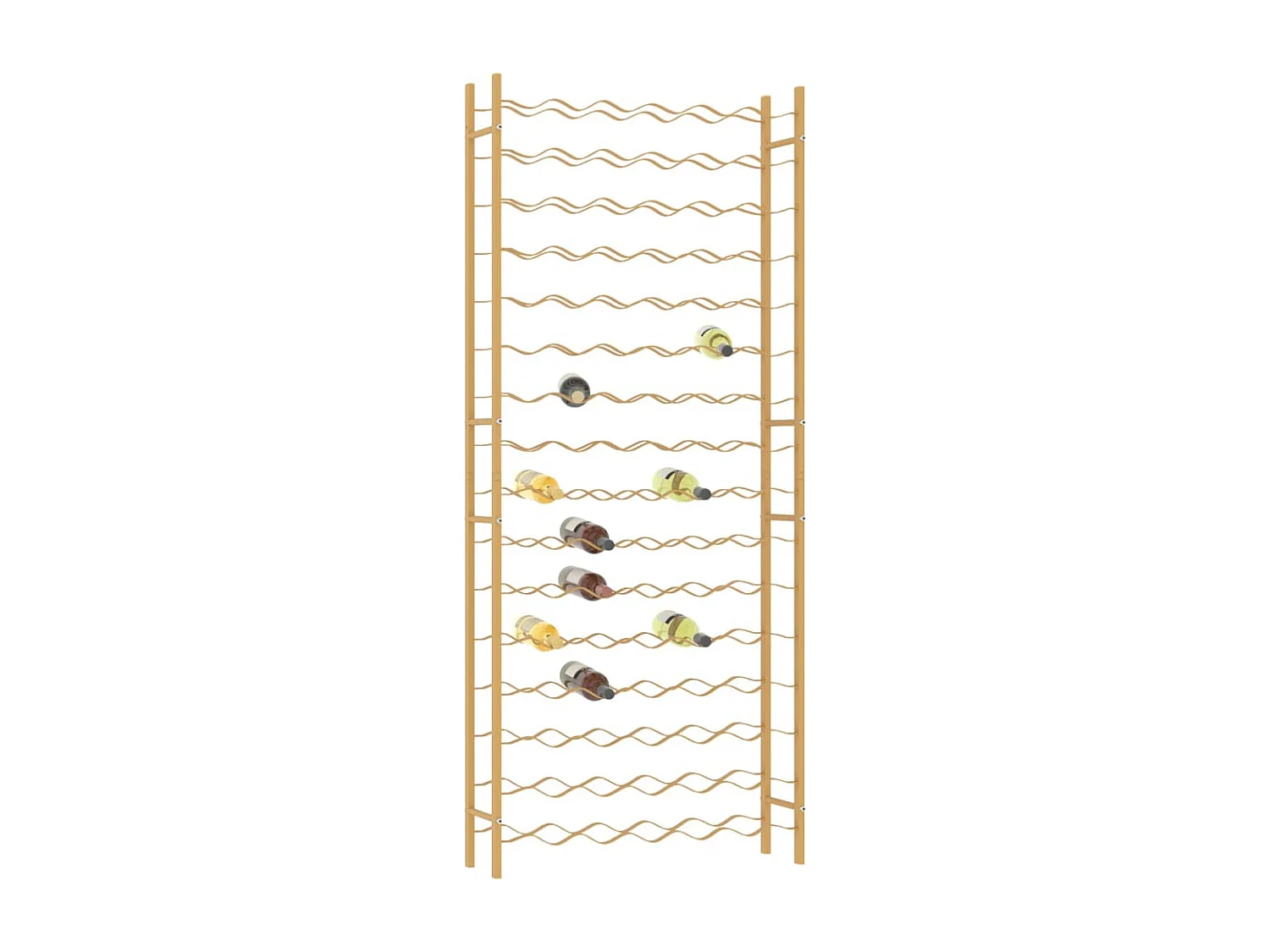Casier à bouteilles pour 96 bouteilles Doré Métal FR367751