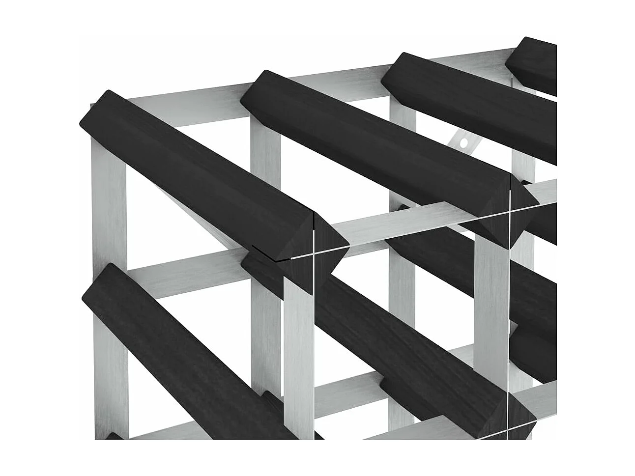 Casier à bouteilles pour 12 bouteilles Noir Bois de pin solide FR496787