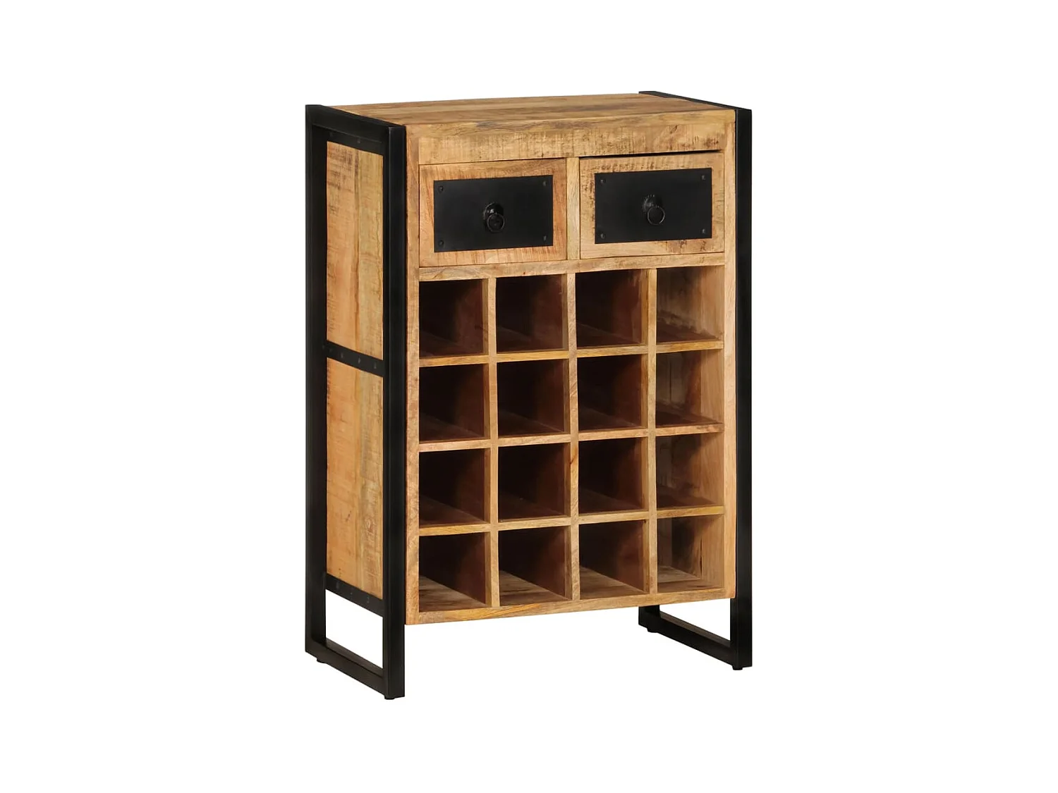 Casier à vin pour 16 bouteilles Bois de manguier massif FR433356