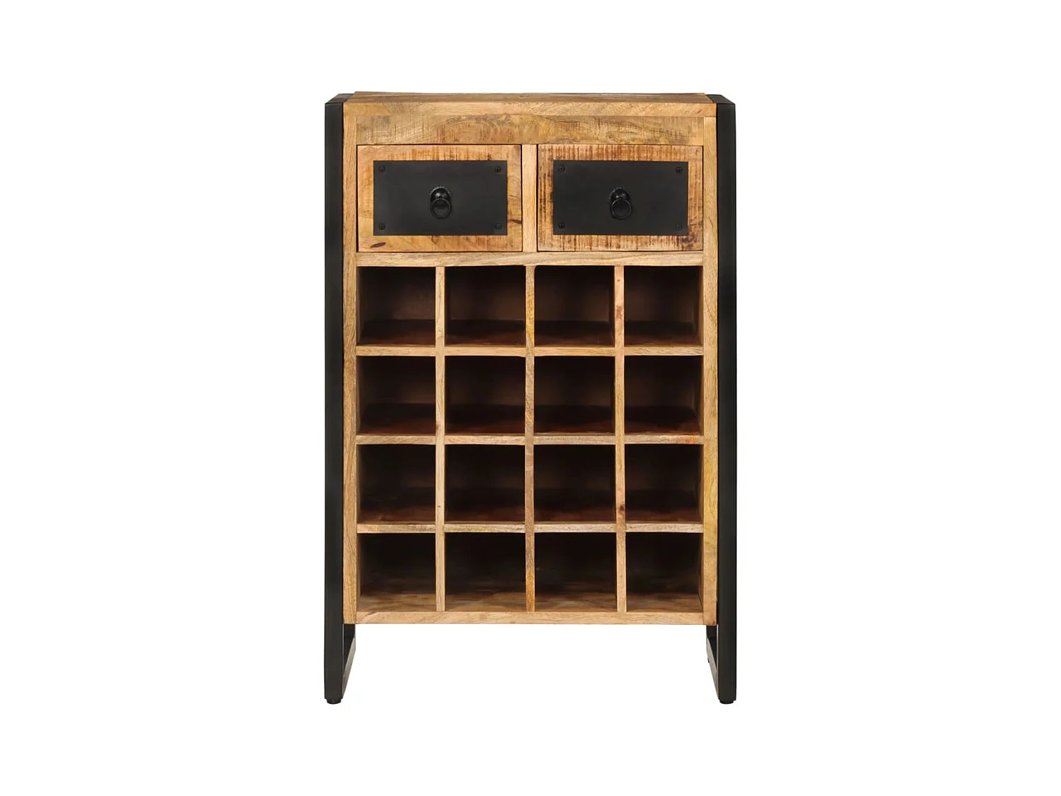 Casier à vin pour 16 bouteilles Bois de manguier massif FR433356
