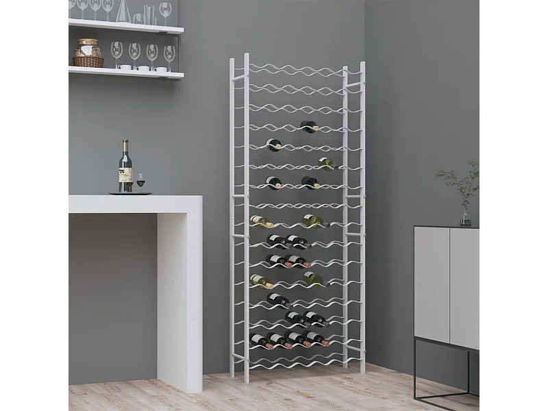 Casier à bouteilles pour 96 bouteilles Blanc Métal FR812514