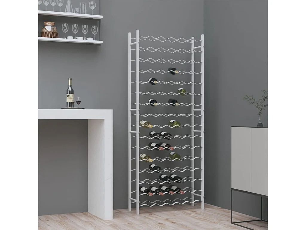 Casier à bouteilles pour 96 bouteilles Blanc Métal FR812514
