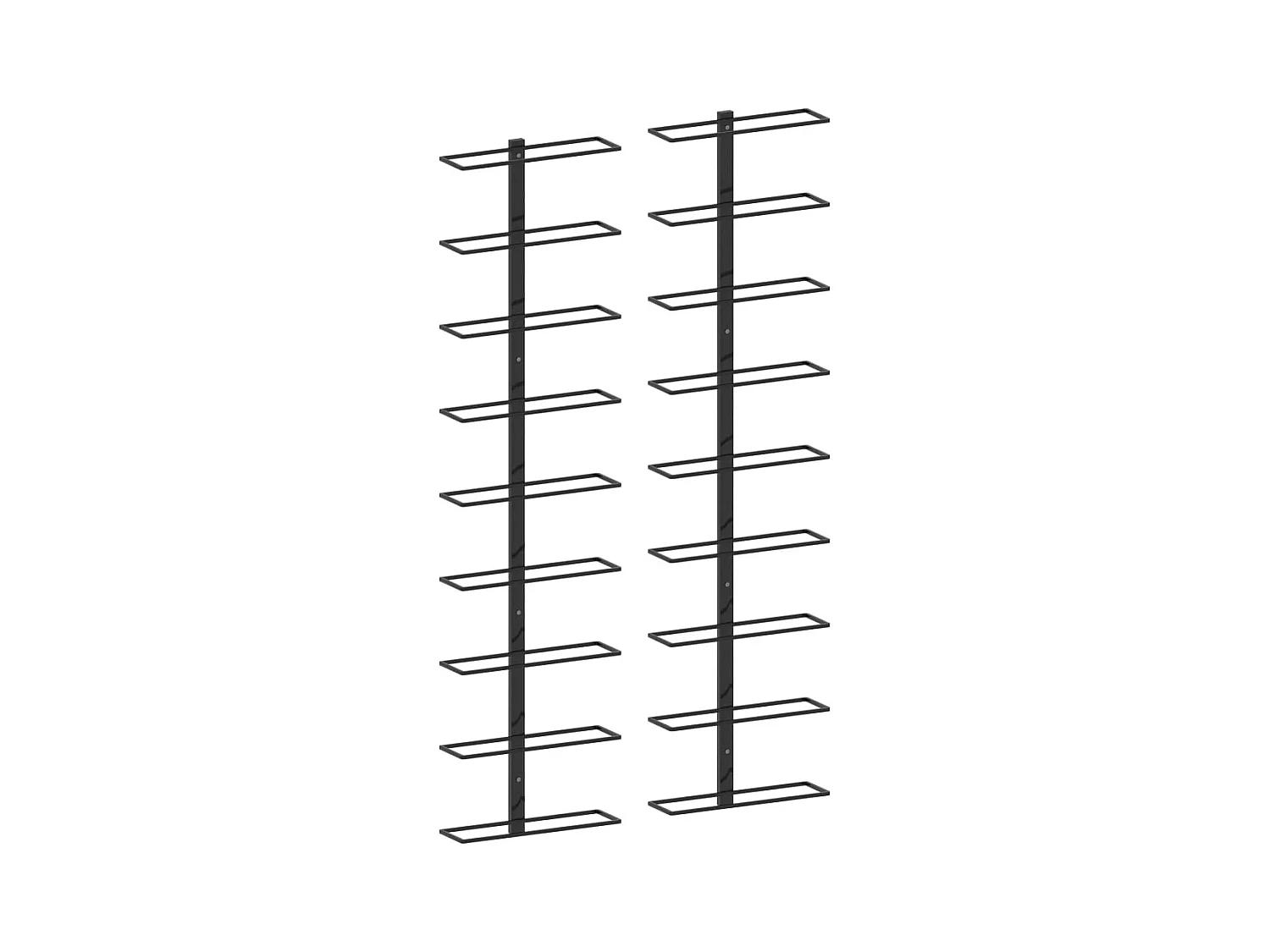 Casiers à bouteilles muraux pour 18 bouteilles 2 pcs Noir Fer FR784034