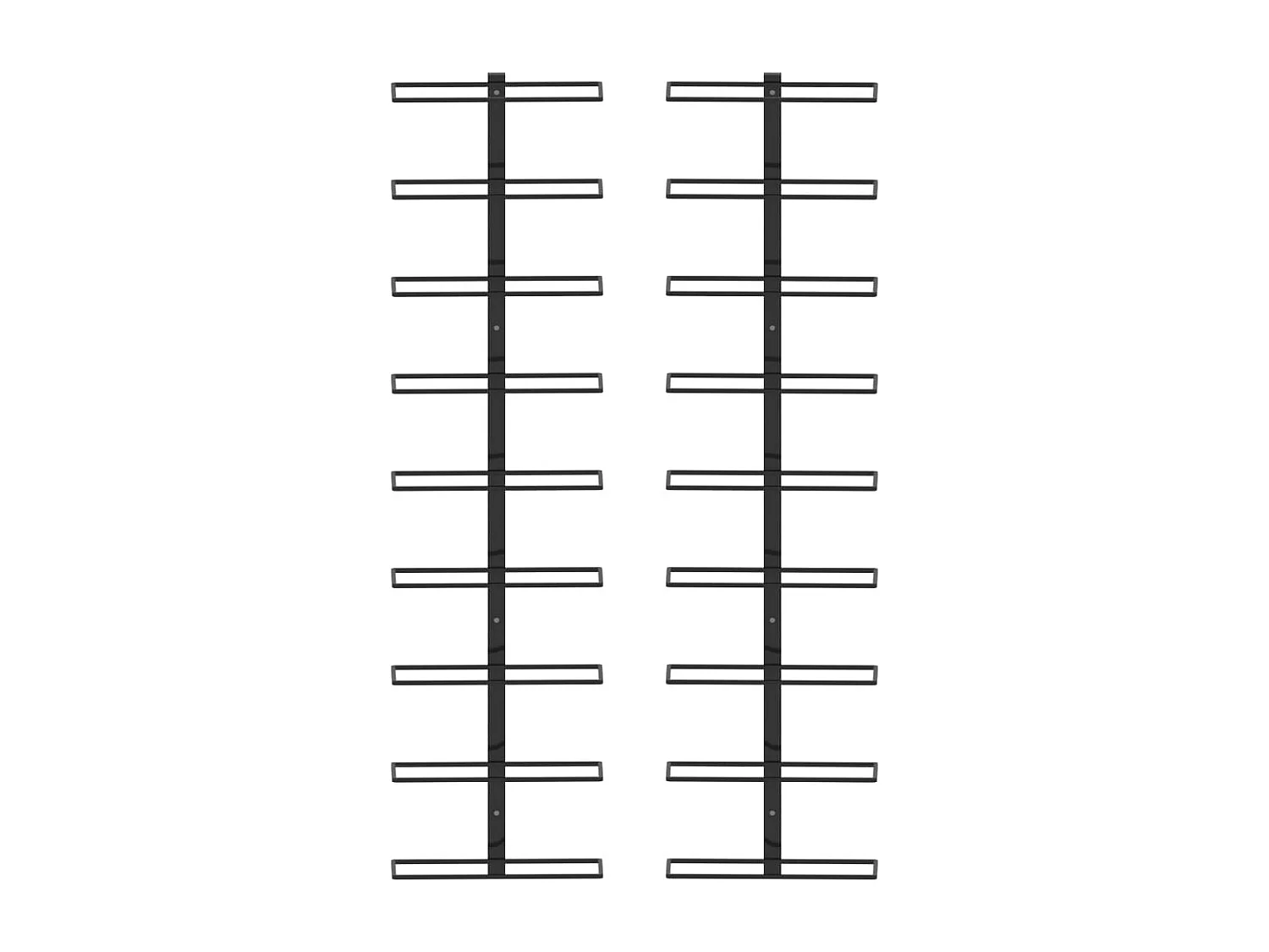Casiers à bouteilles muraux pour 18 bouteilles 2 pcs Noir Fer FR784034