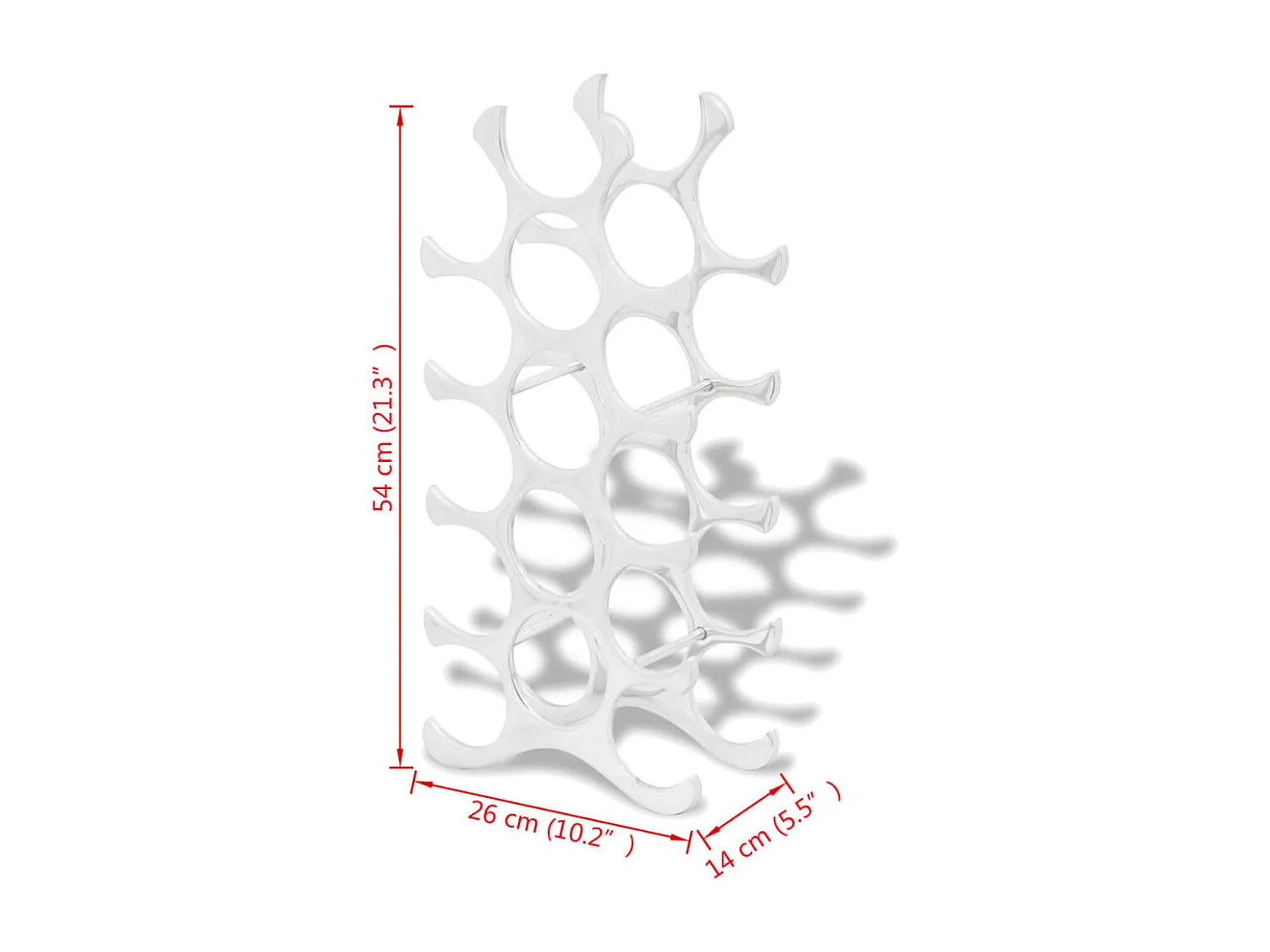 Casier à bouteilles pour 15 bouteilles Argenté Aluminium FR546519