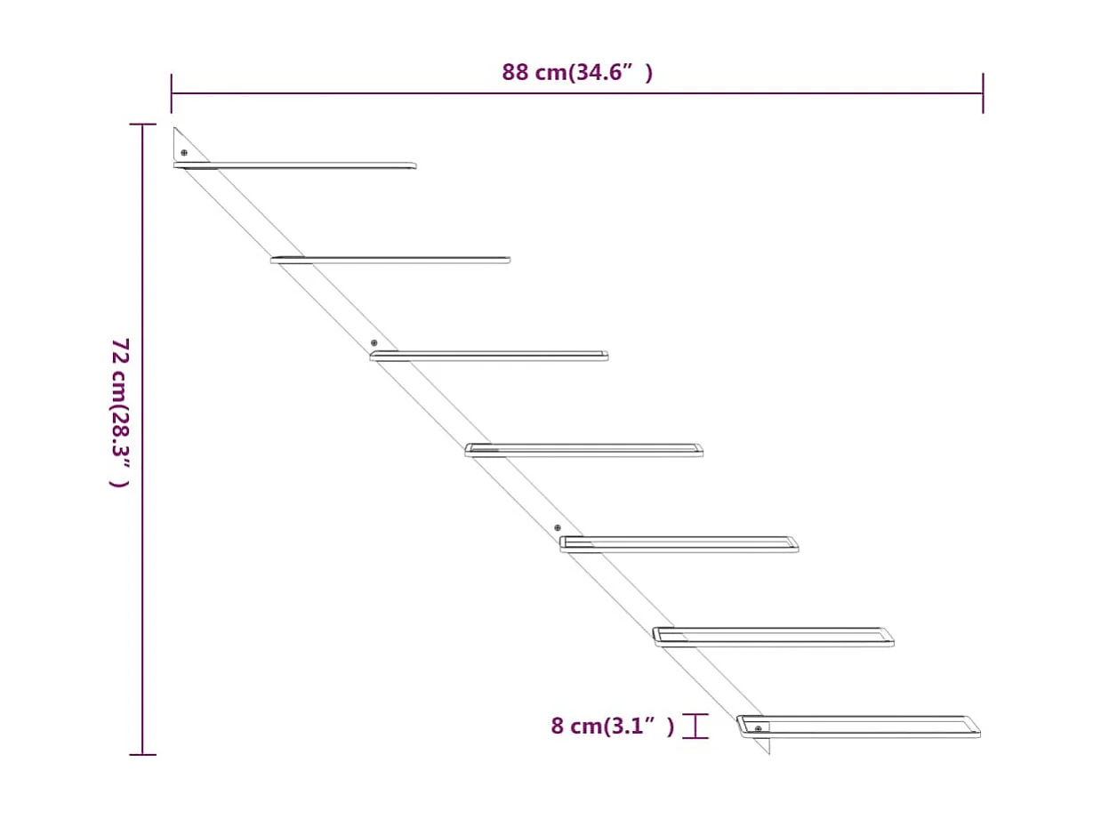 Casier à vin mural pour 7 bouteilles Doré Fer FR371434