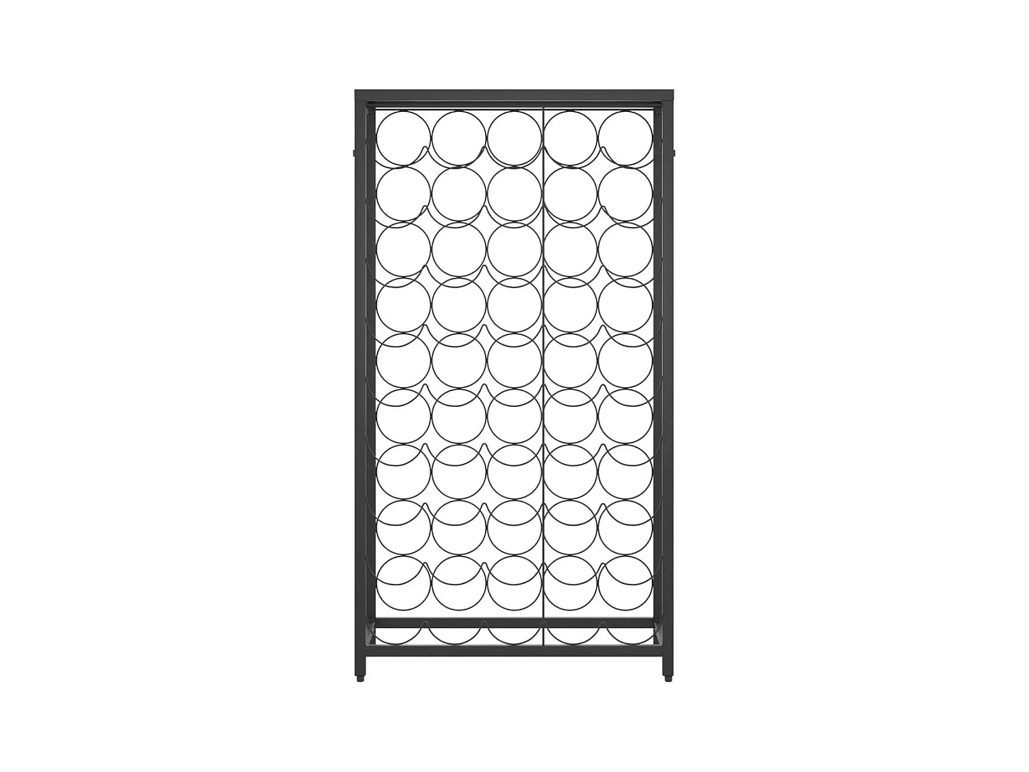 Casier à bouteilles de 45 bouteilles noir 54x18x100cm fer forgé FR312492