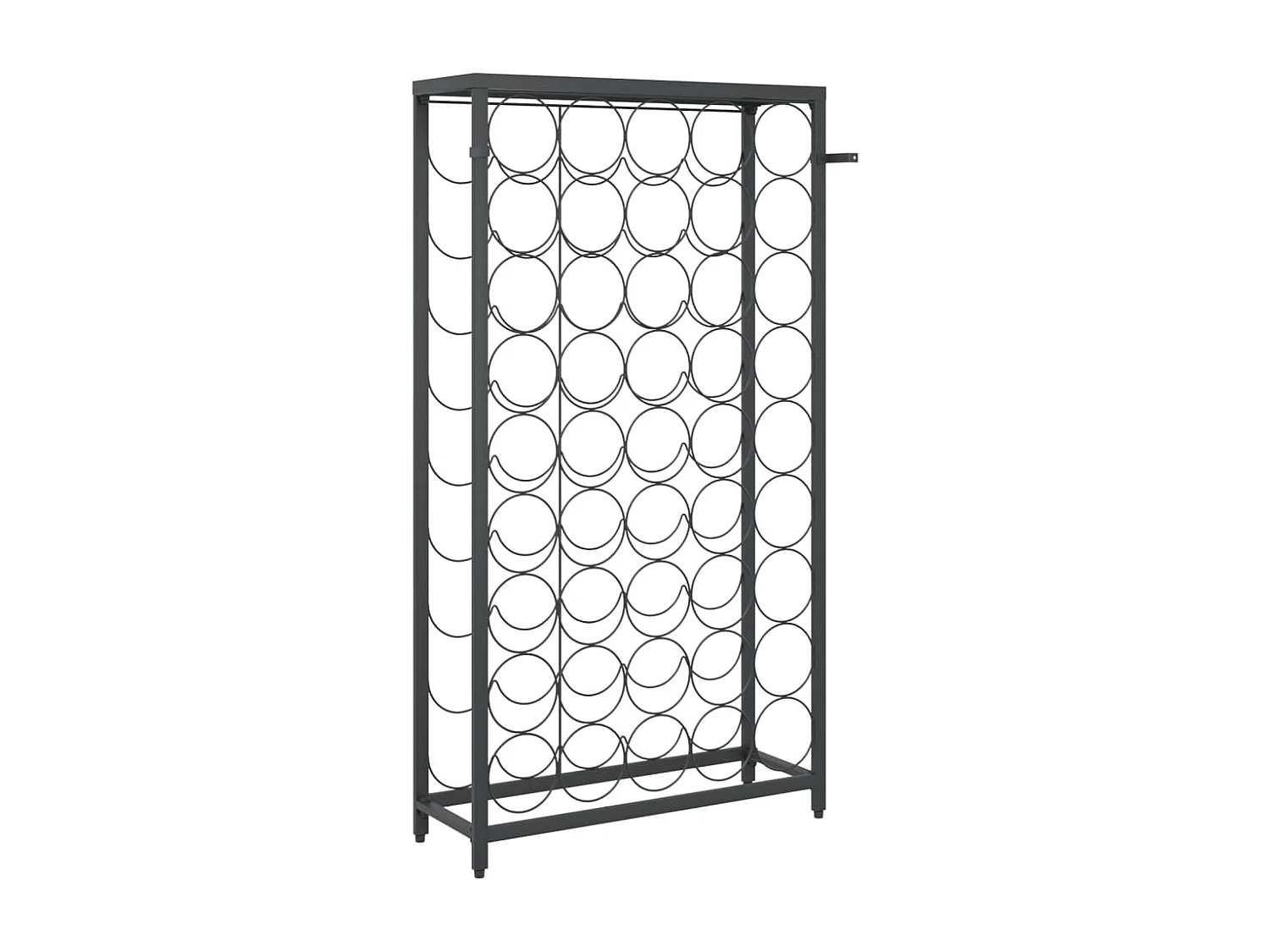 Casier à bouteilles de 45 bouteilles noir 54x18x100cm fer forgé FR312492