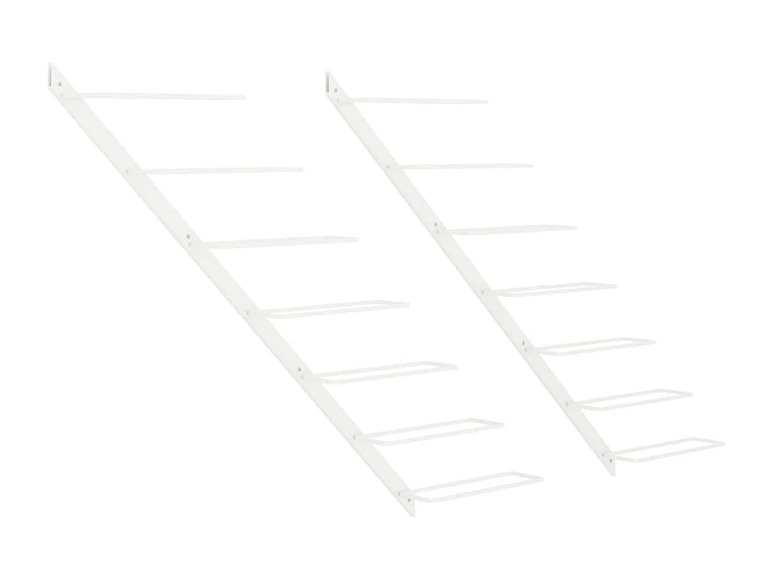 Casier à vin mural pour 7 bouteilles 2 pcs Blanc Métal FR186393