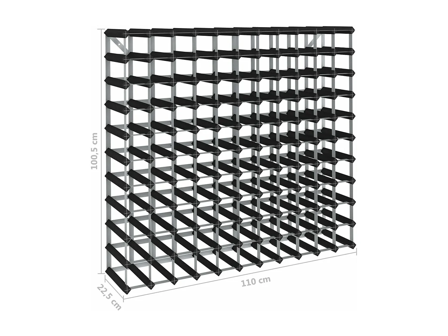 Casier à bouteilles pour 120 bouteilles Noir Bois de pin solide FR635449