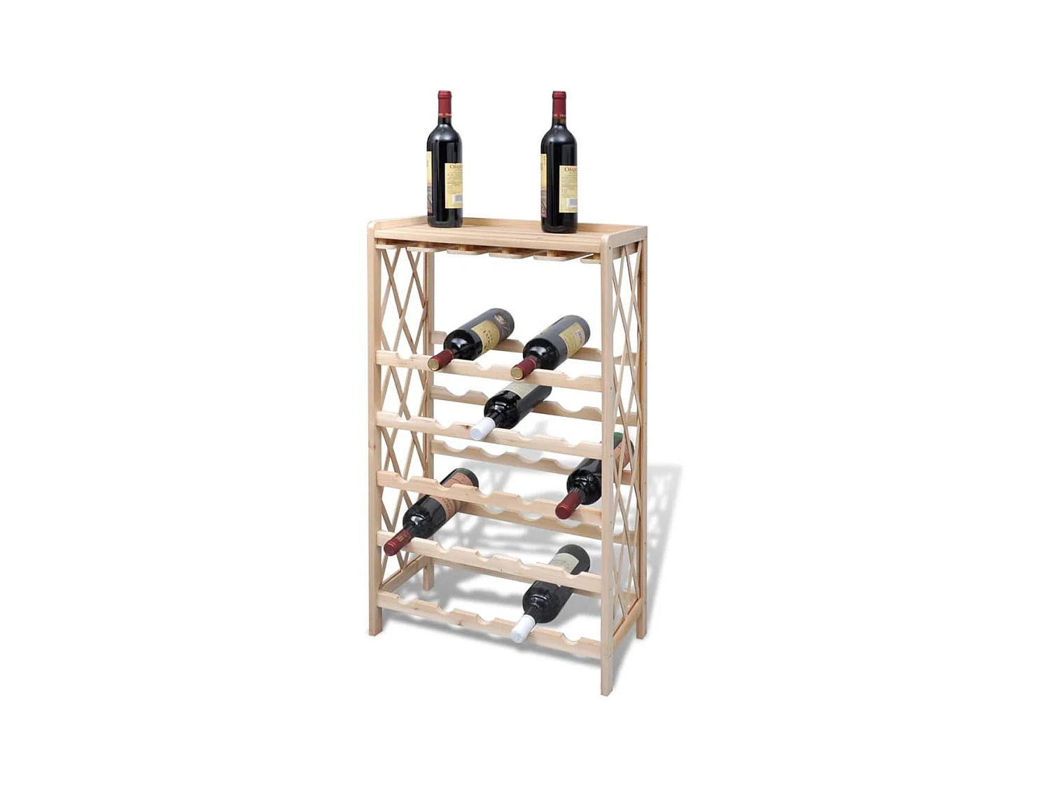 Casier à bouteilles pour 25 bouteilles Bois de sapin solide FR406007