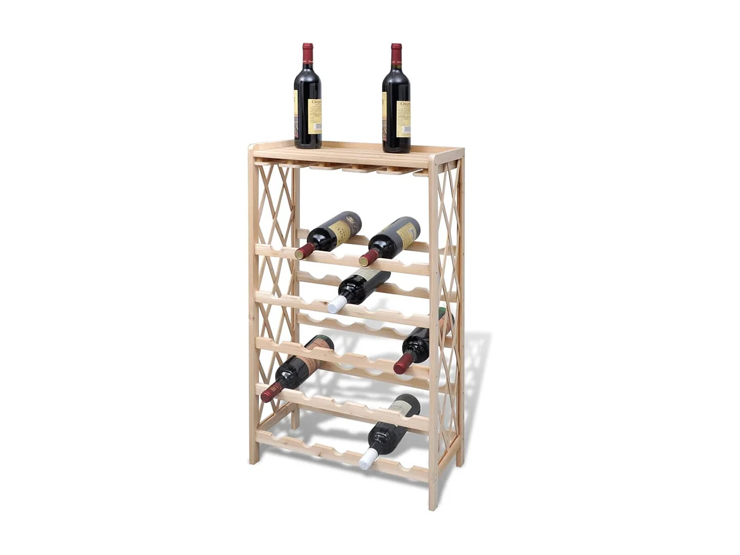 Casier à bouteilles pour 25 bouteilles Bois de sapin solide FR406007