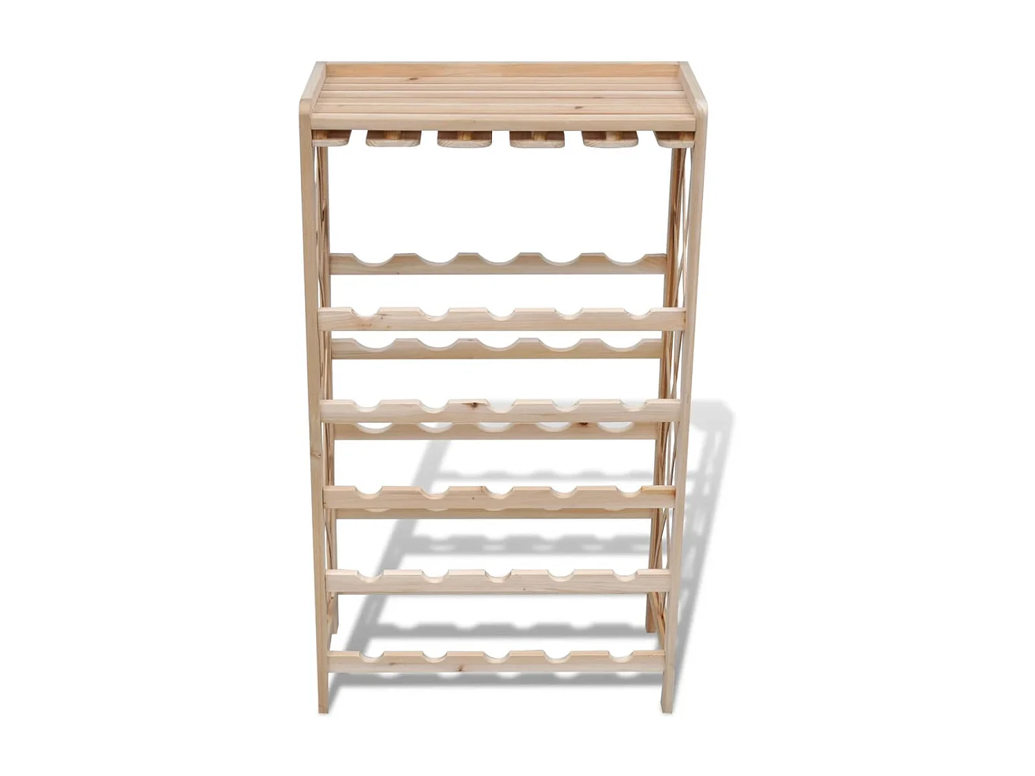 Casier à bouteilles pour 25 bouteilles Bois de sapin solide FR406007