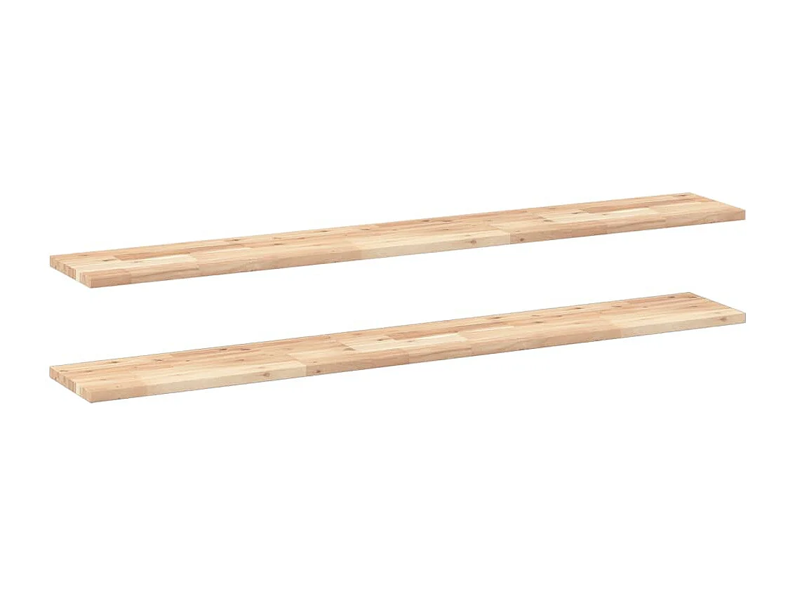 Estantes flotantes 2 uds madera acacia sin tratar 160x20x2 cm ES634552