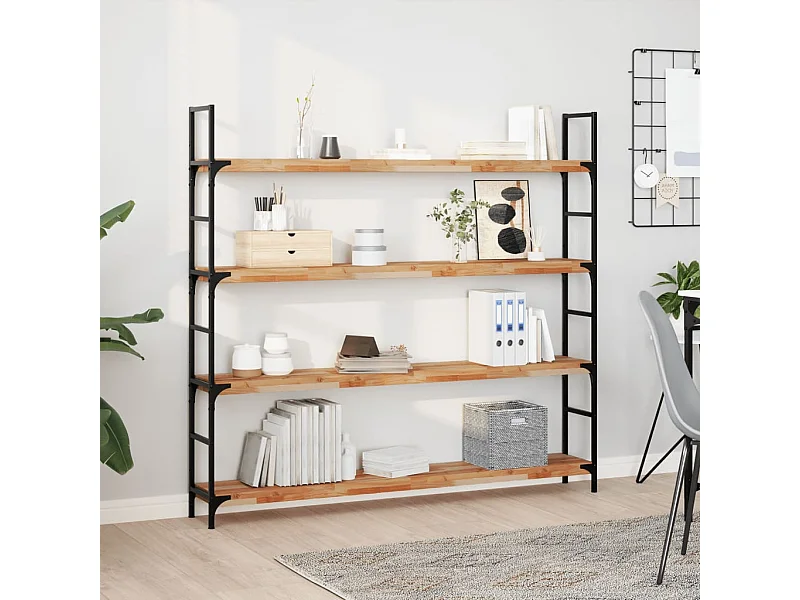 Wandschappen 3 st zwevend olieafwerking 120x20x4 cm acaciahout BE816664