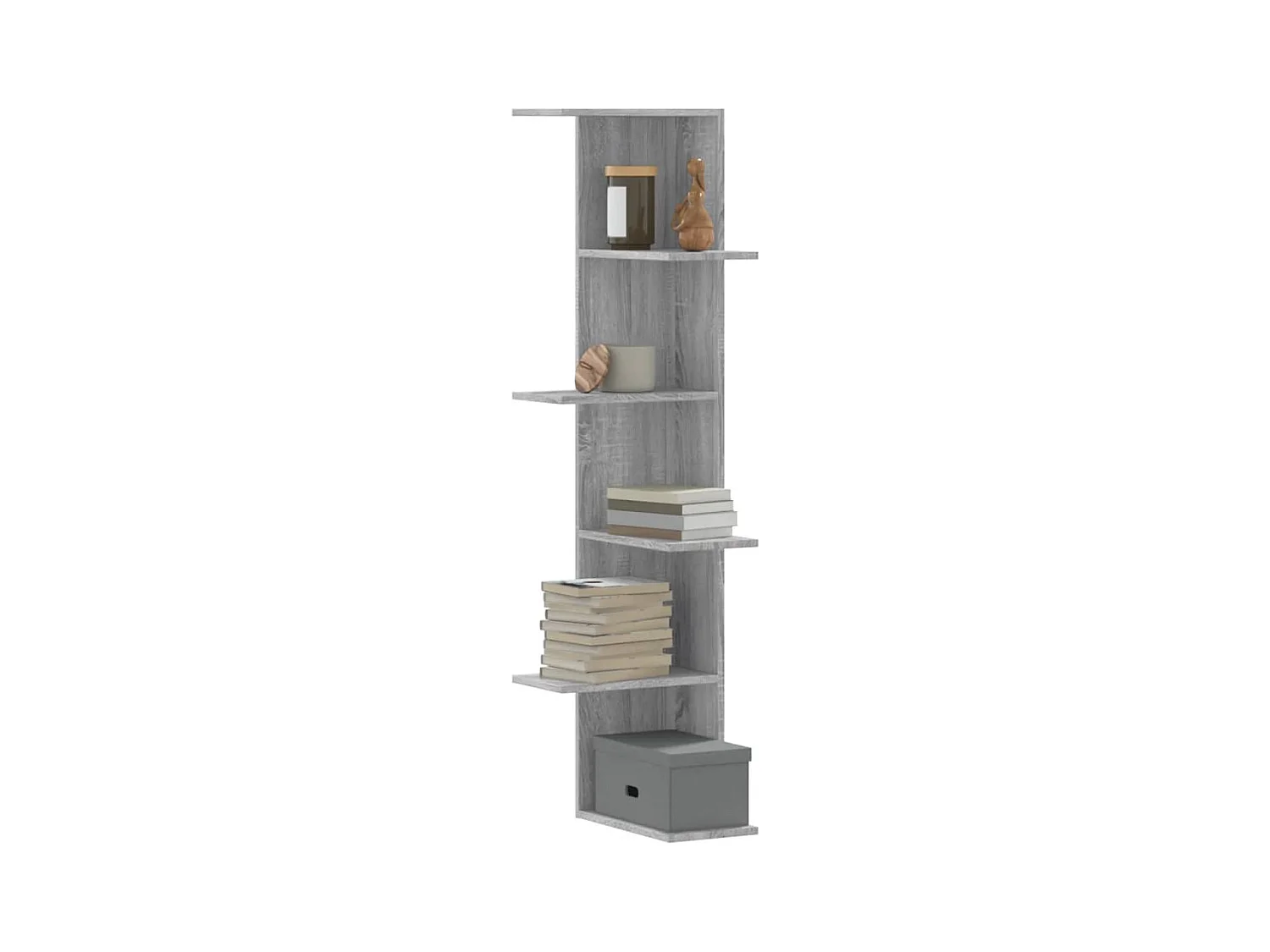Étagère d'angle murale sonoma gris bois d'ingénierie FR621843