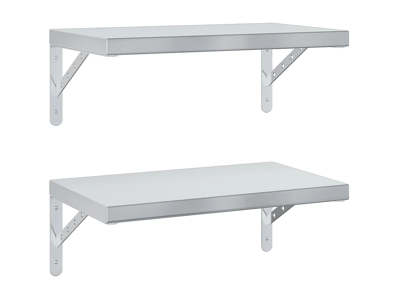 Estantes de pared 2 uds acero inoxidable plateado 50x30 cm ES438322