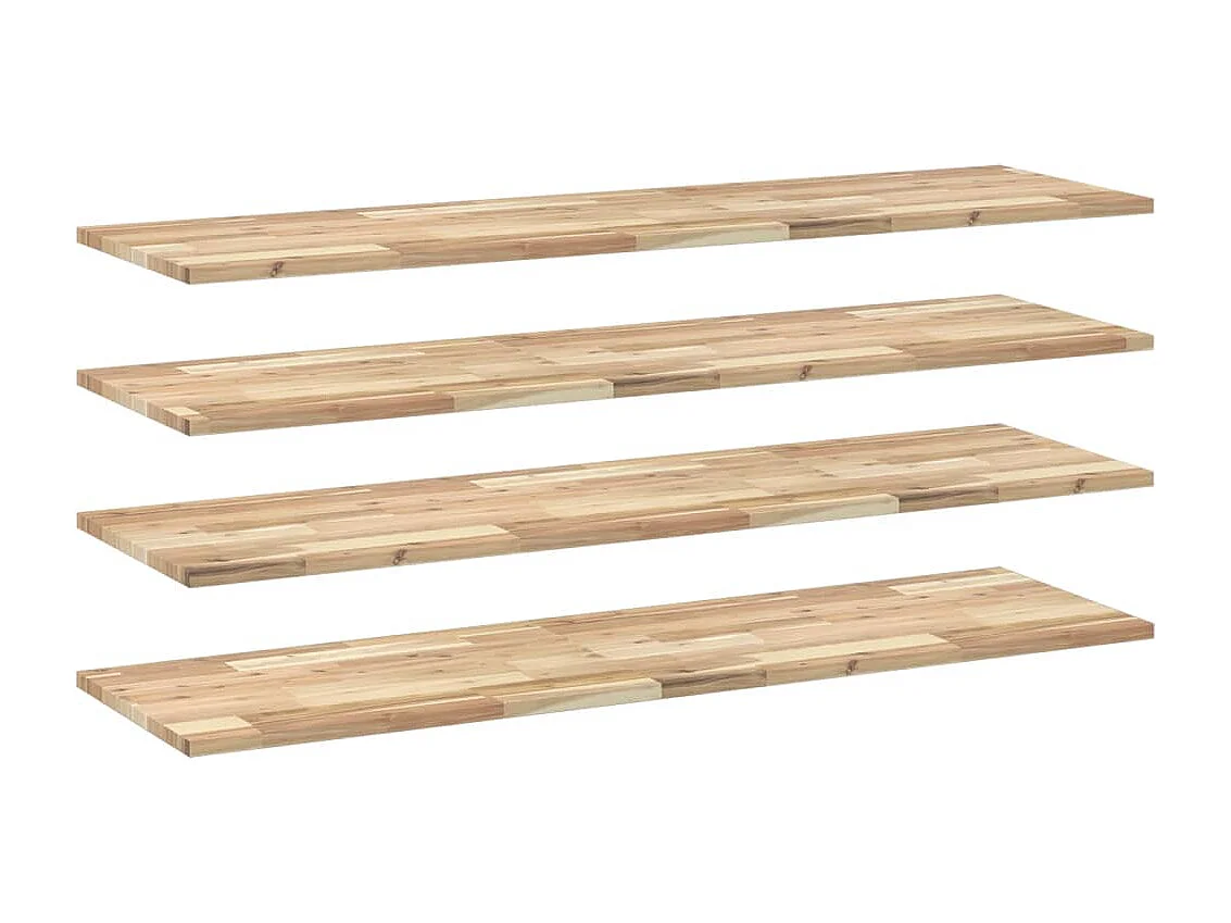 Estantes flotantes 4 uds madera acacia sin tratar 140x40x2 cm ES739738