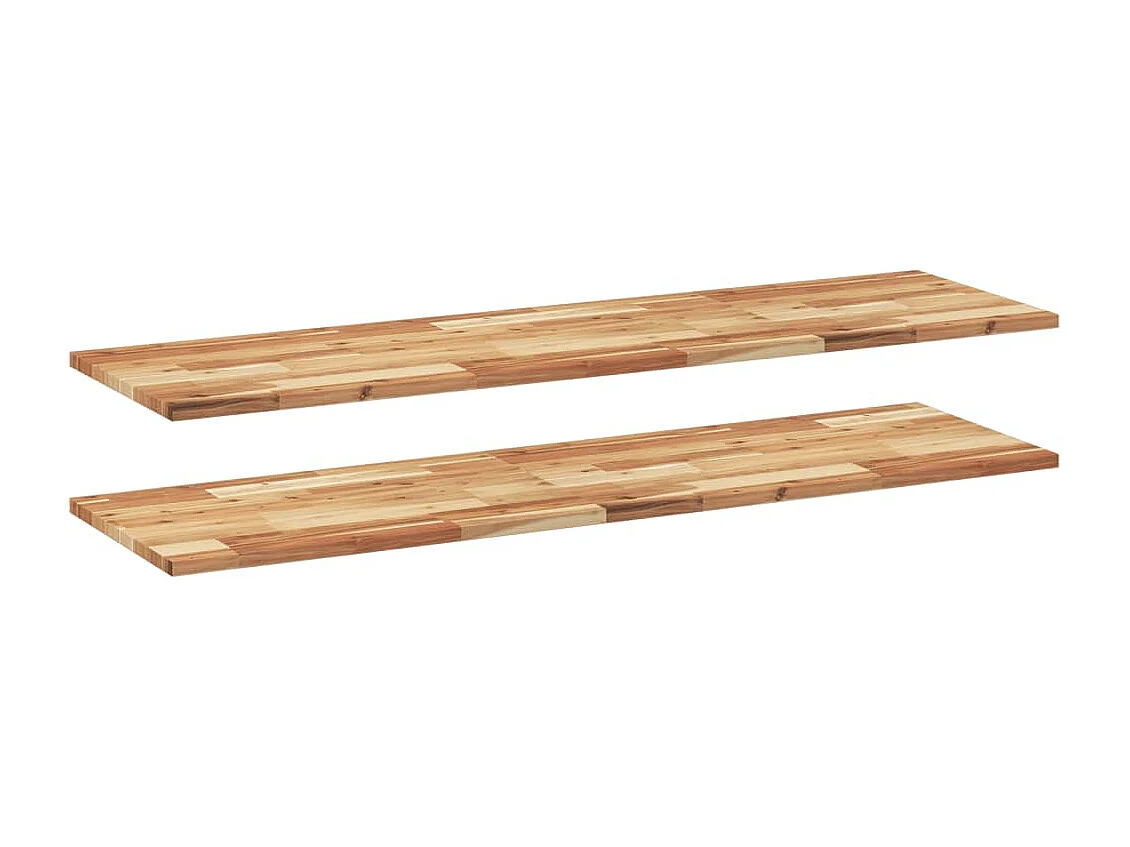 Etagères murales 2 pcs 120x40x2 cm acacia massif à l'huile FR654733