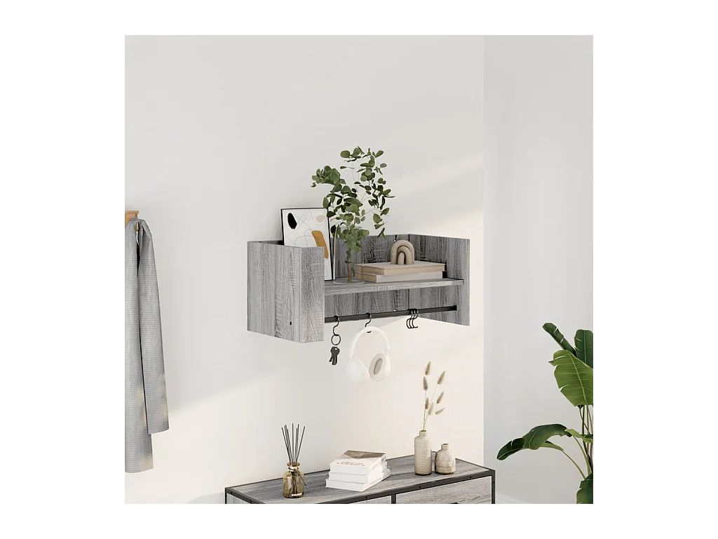 Étagère murale sonoma gris 70,5x35x30,5 cm bois d'ingénierie FR457232