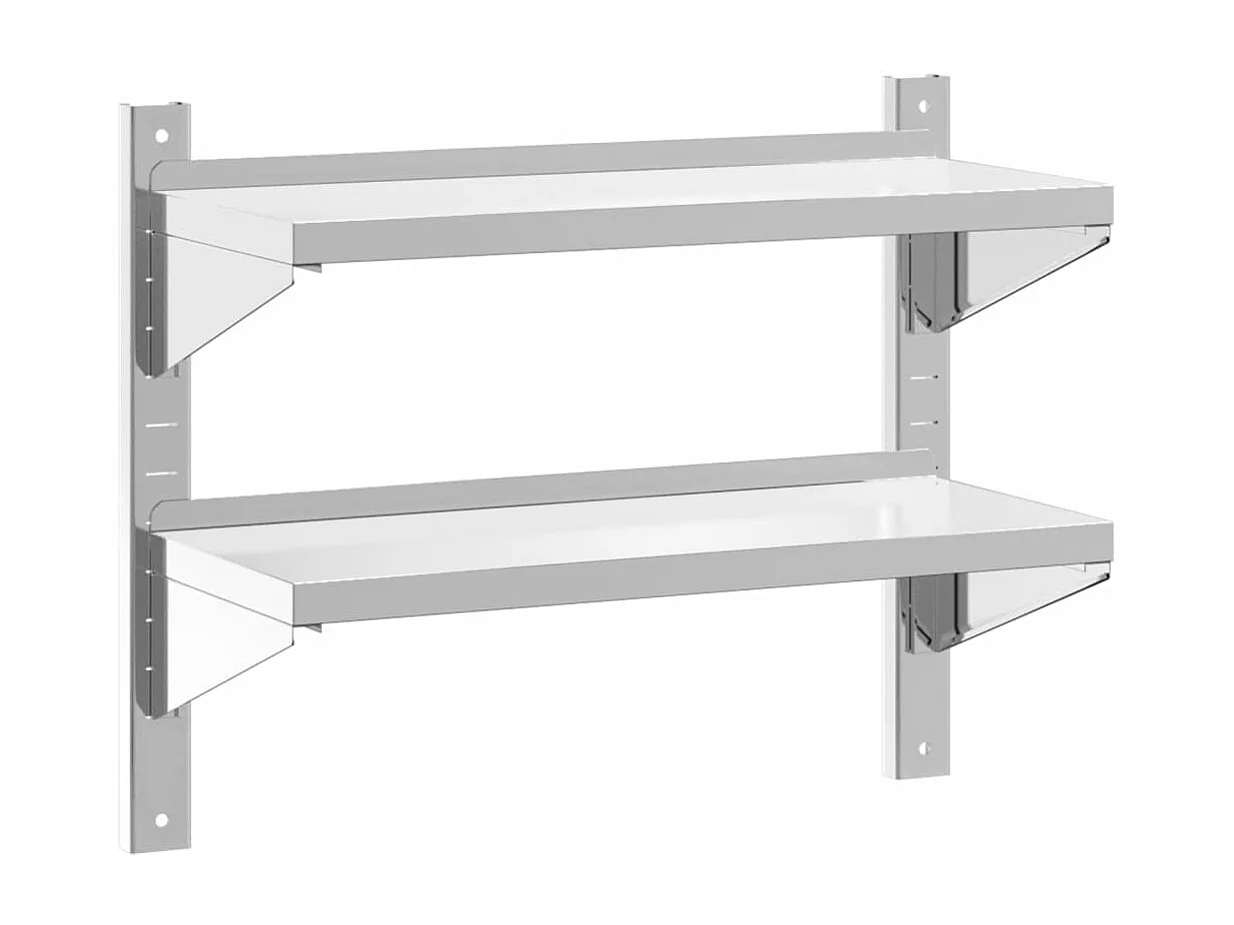 Estante de pared acero inoxidable plateado 75x30x60 cm ES165768