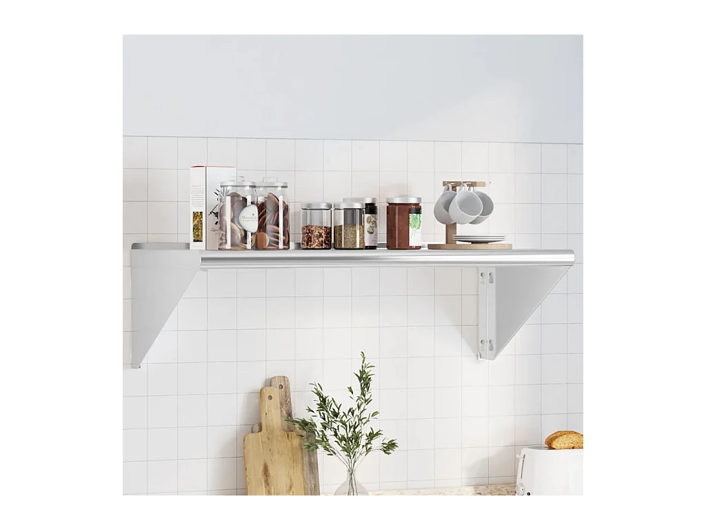 Étagère murale 100x45x31 cm argenté acier inoxydable FR444696