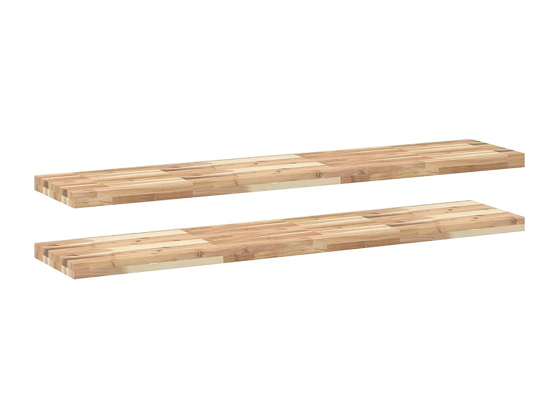 Etagères murales 2 pcs 160x30x4 cm acacia massif non traité FR266779