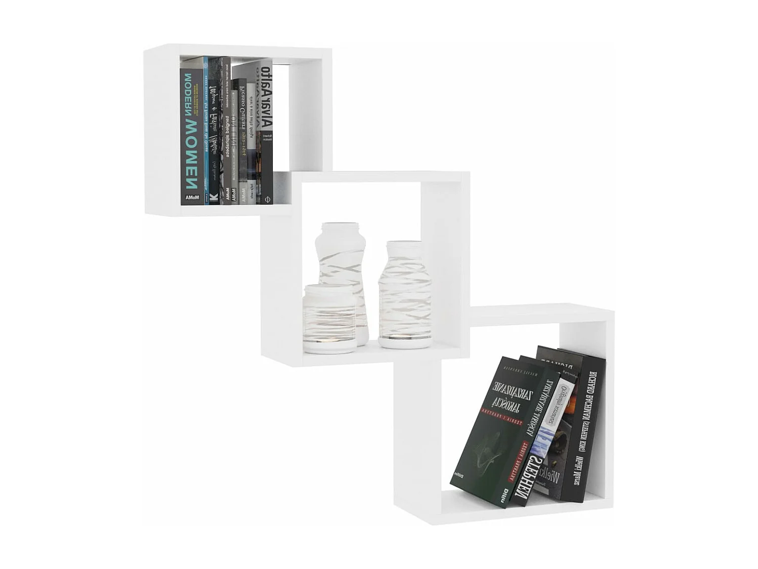 Étagères murales cubiques Blanc 68x15x68 cm Bois d'ingénierie FR354254