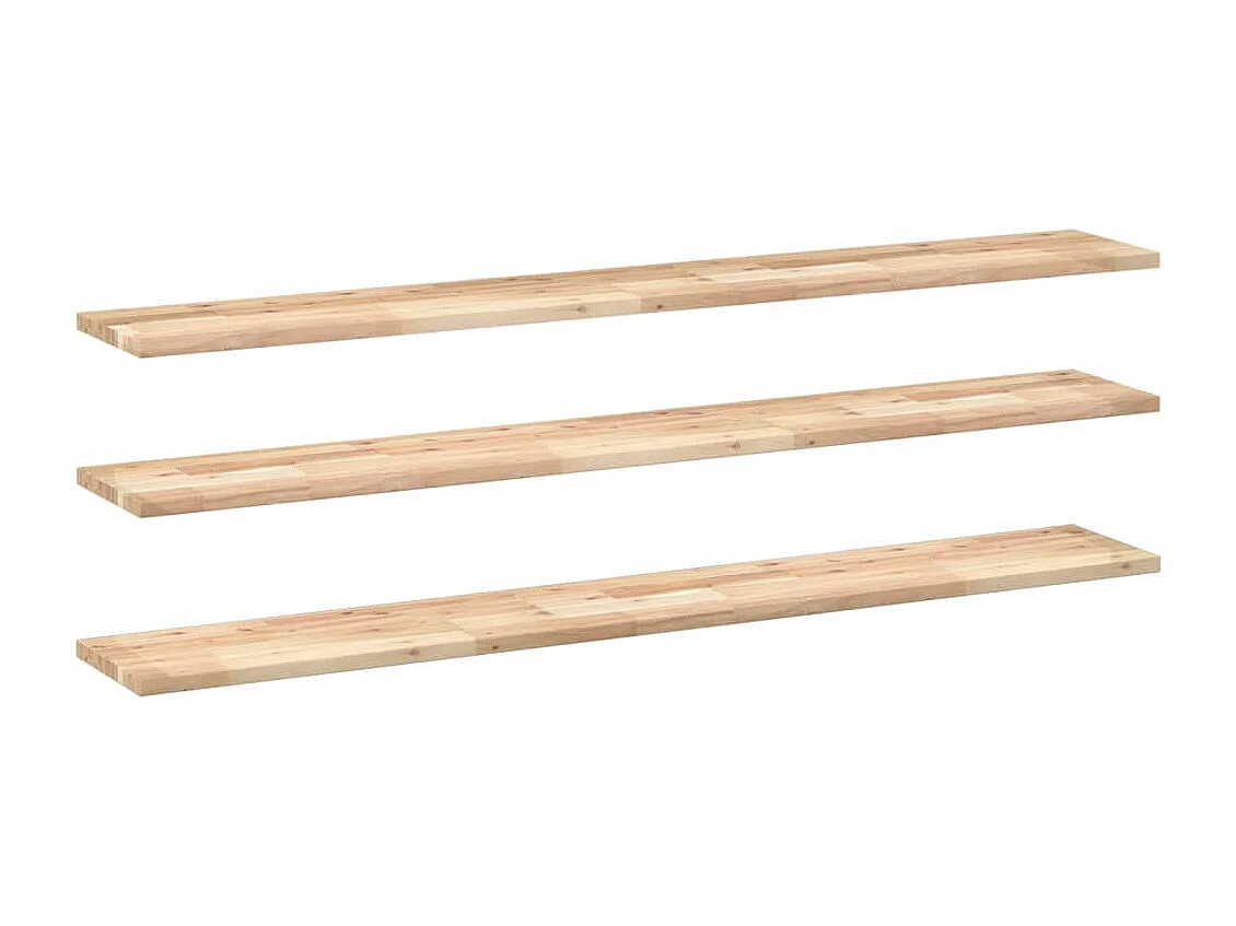 Etagères murales 3 pcs 140x20x2 cm acacia massif non traité FR503426