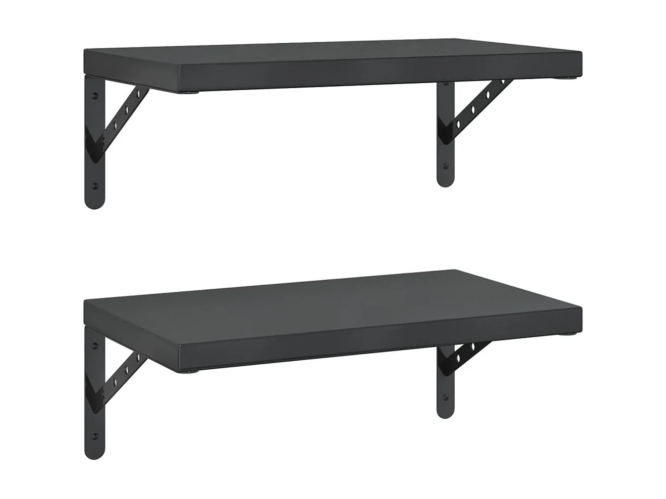 Étagères murales 2 pcs 50x30 cm noir acier inoxydable FR470142