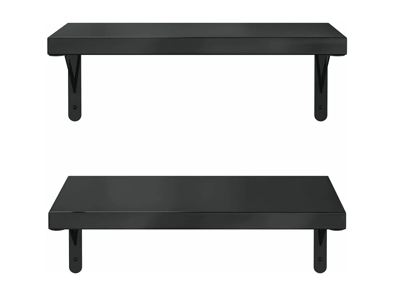 Étagères murales 2 pcs 50x30 cm noir acier inoxydable FR470142