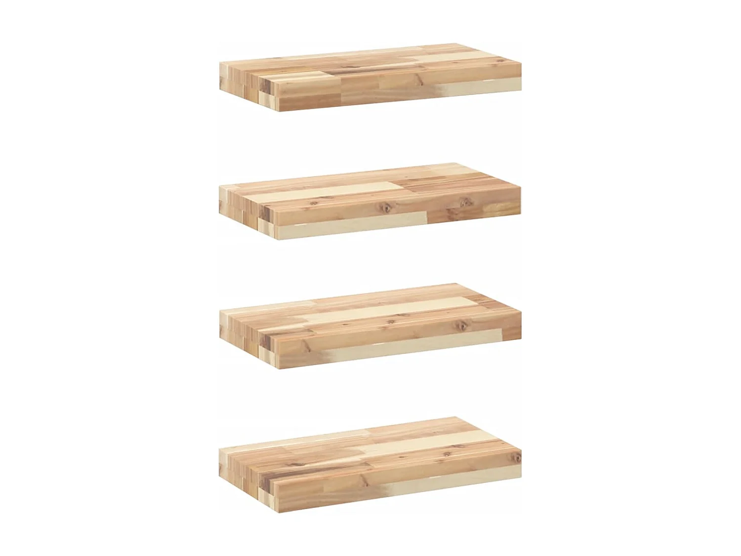 Etagères murales 4 pcs 60x20x4 cm acacia massif non traité FR736869