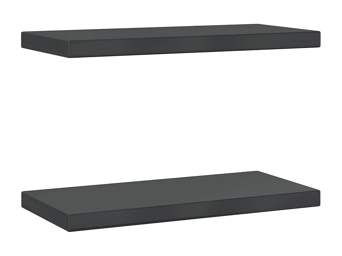 Étagères murales 2 pcs 50x23,5x3 cm noir acier inoxydable FR119078
