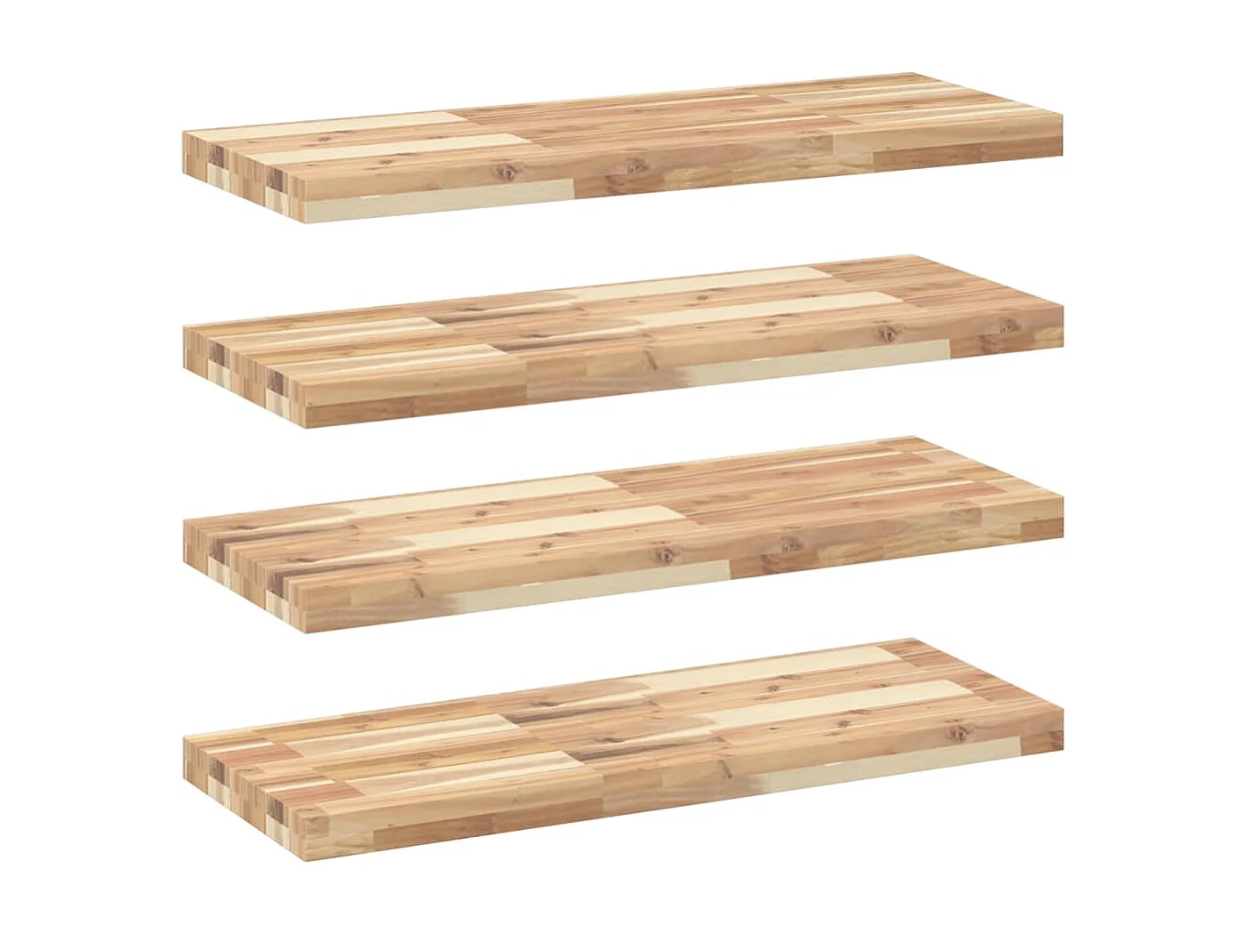Prateleiras flutuantes 4pcs 80x30x4cm acácia maciça não tratada PT532765