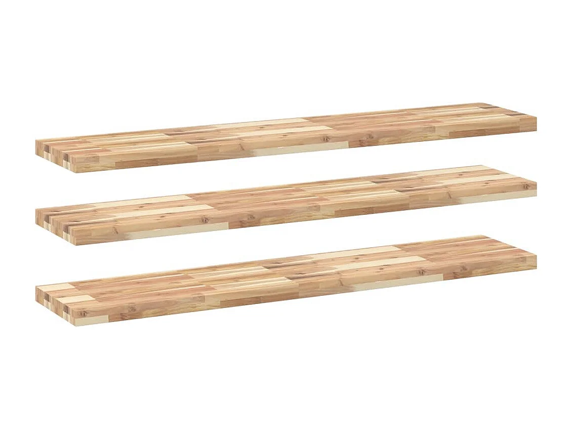 Etagères murales 3 pcs 160x30x4 cm acacia massif non traité FR522895