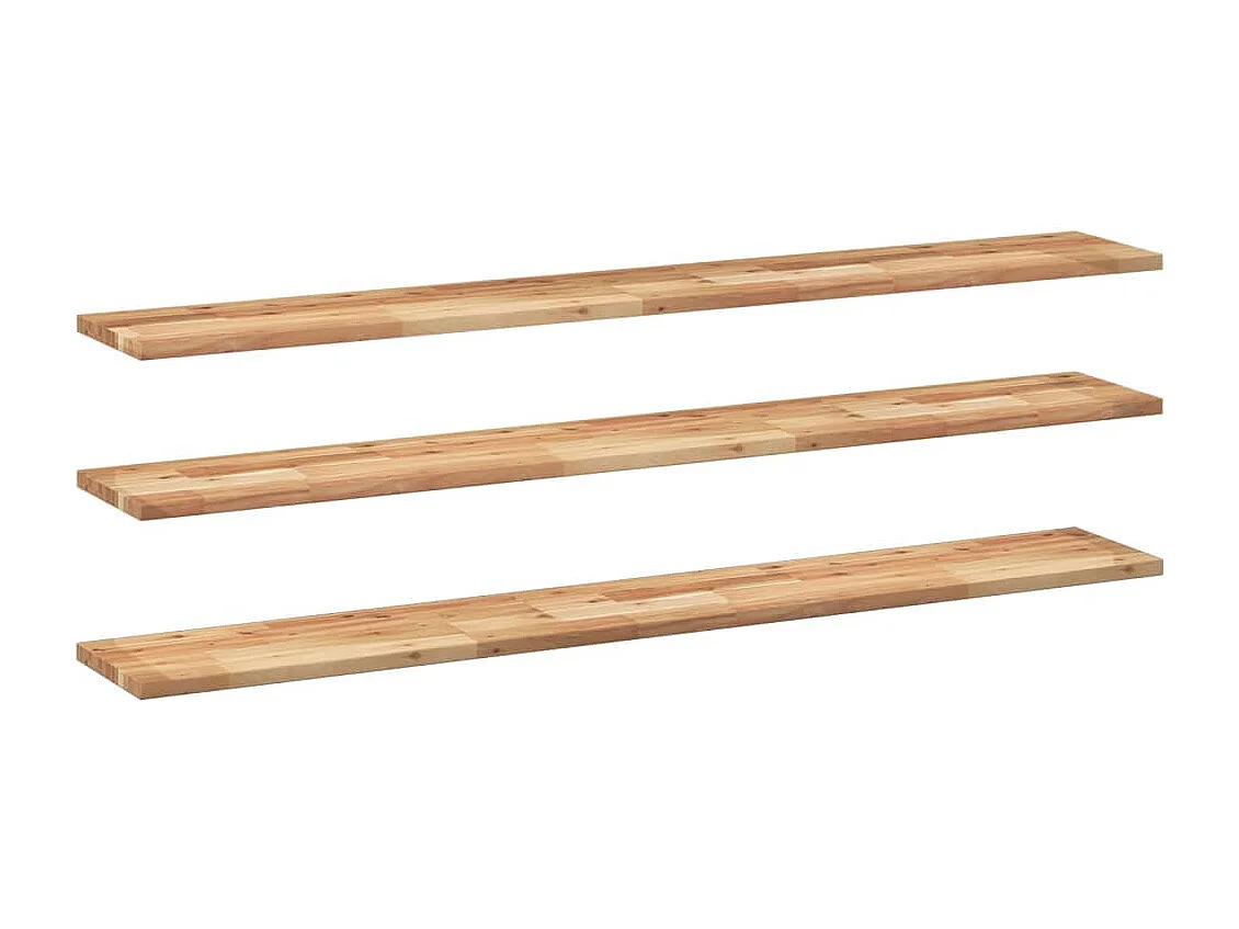 Etagères murales 3 pcs 140x20x2 cm acacia massif à l'huile FR147249