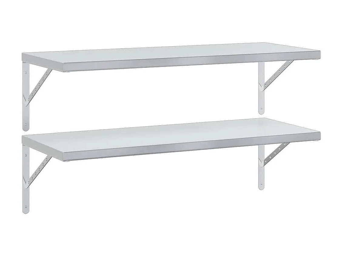 Étagères murales 2 pcs 100x40 cm argenté acier inoxydable FR803603