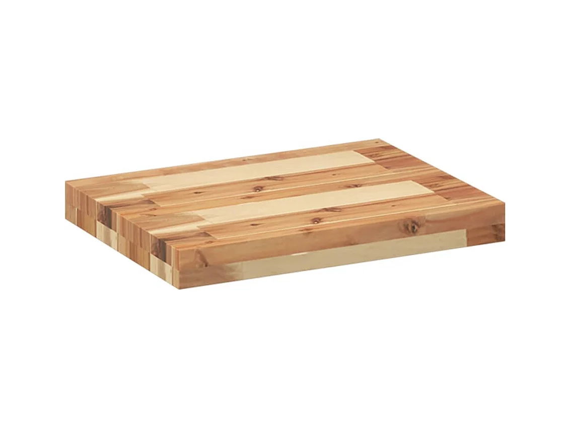 Estante flotante 2 uds madera acacia acabado aceite 60x30x4 cm ES709954