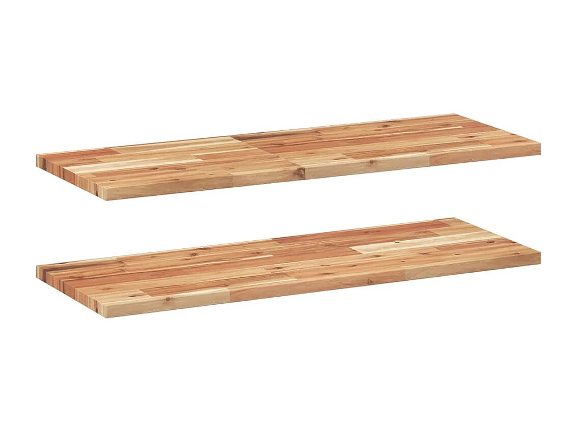 Etagères murales 2 pcs 100x30x2 cm acacia massif à l'huile FR197589