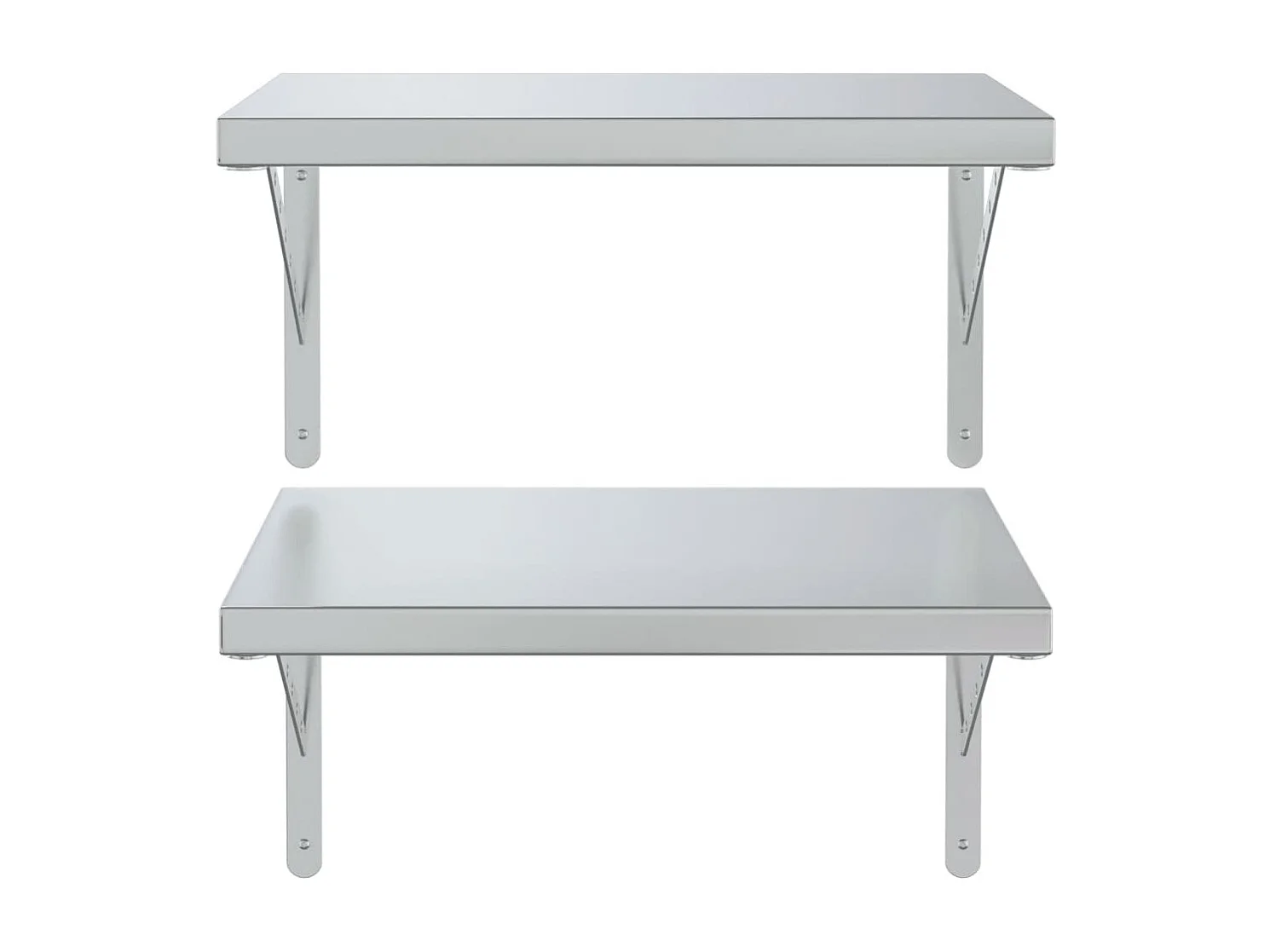 Étagères murales 2 pcs 50x40 cm argenté acier inoxydable FR631116