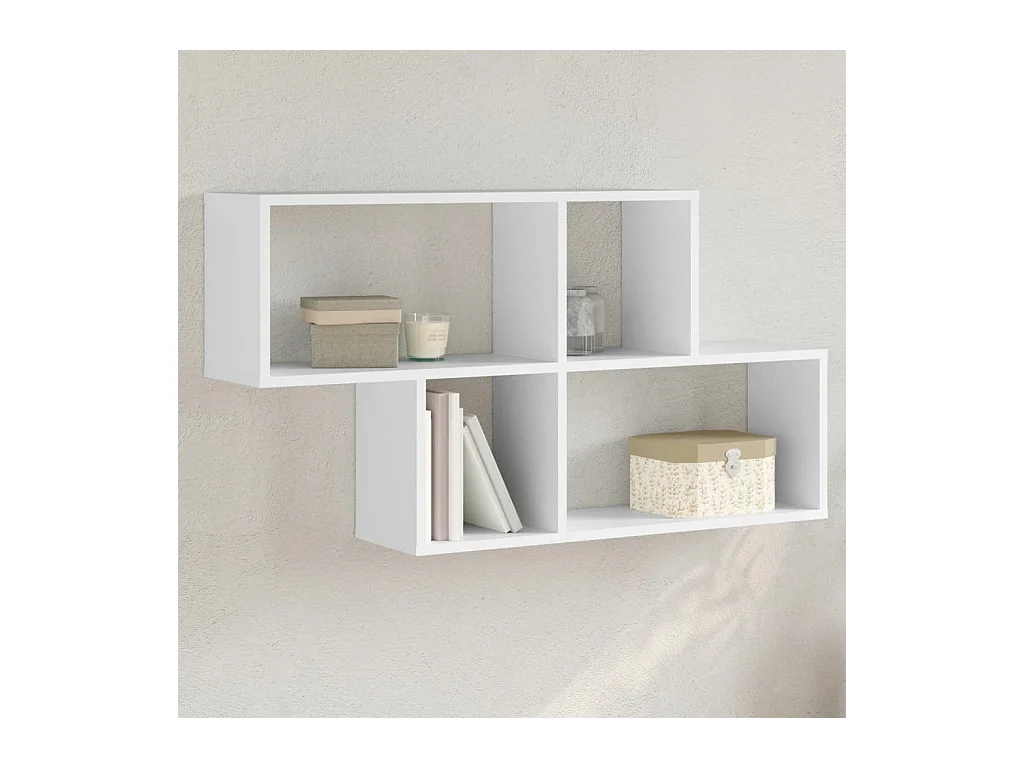 Étagère murale blanc 100x20x53 cm bois d'ingénierie FR191819