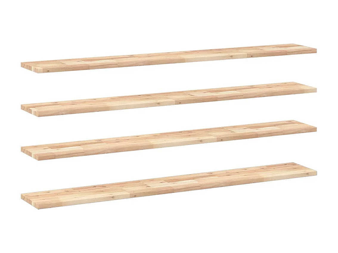 Estantes flotantes 4 uds madera acacia sin tratar 120x20x2 cm ES165587