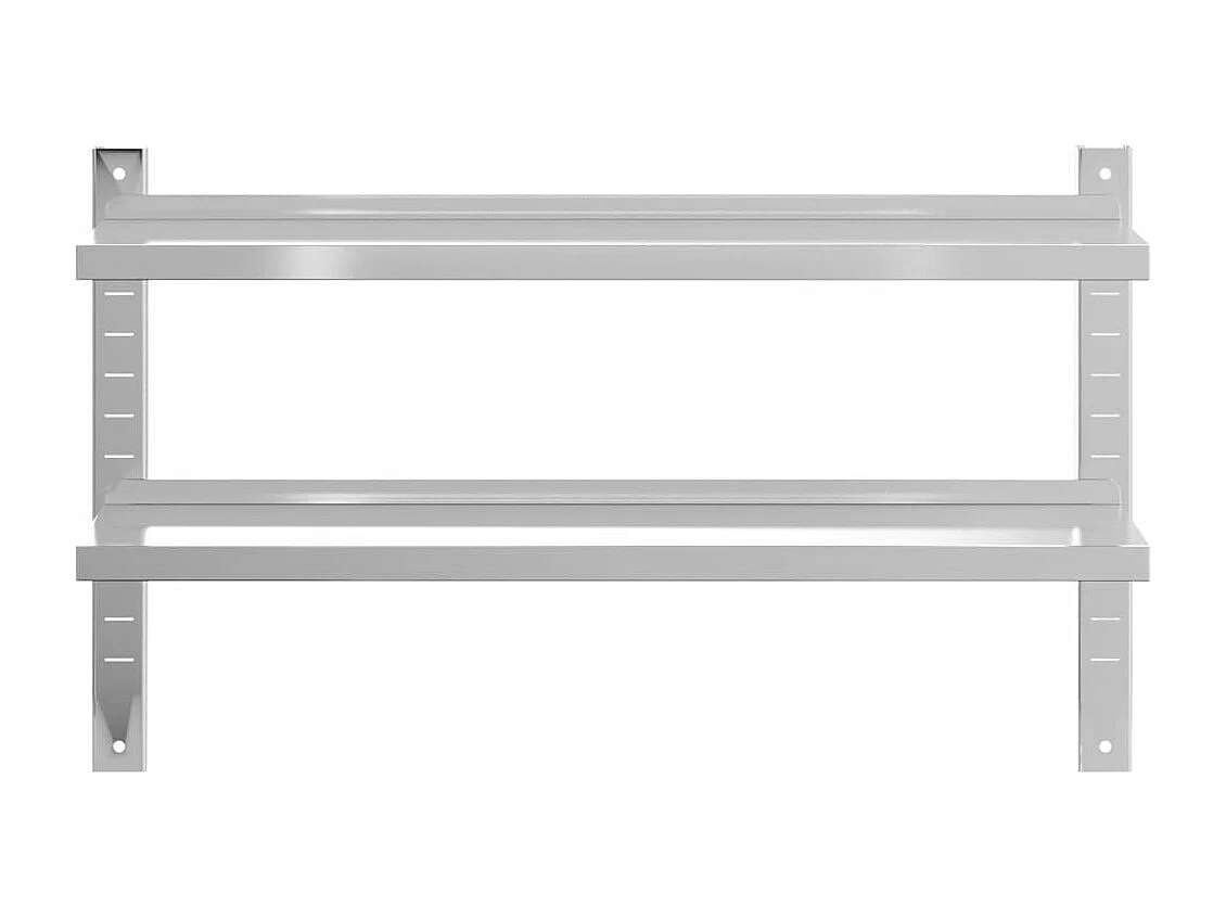 Étagère murale 2 niveaux 100x23,5x60cm argenté acier inoxydable FR858331