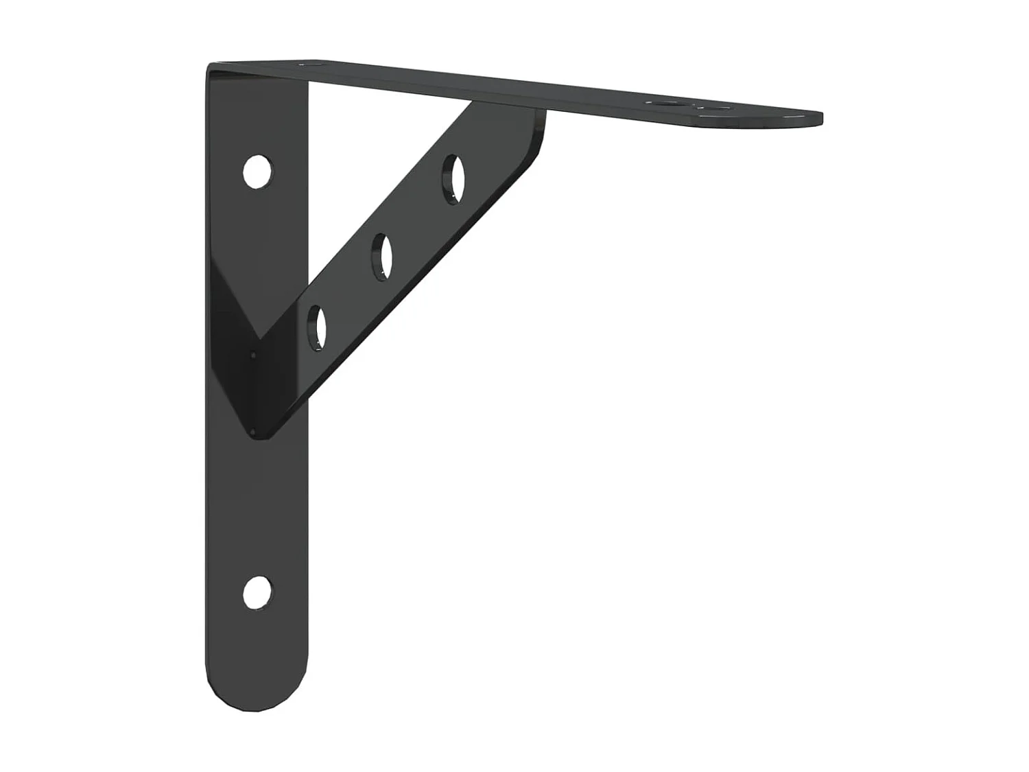 Etagères murales 4 pcs 23,5x2,5x15,5cm noir acier inoxydable FR351417