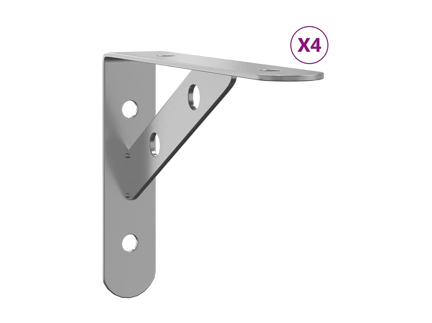 Etagères murales 4pcs 15x2,5x11,5cm argenté acier inoxydable FR397157