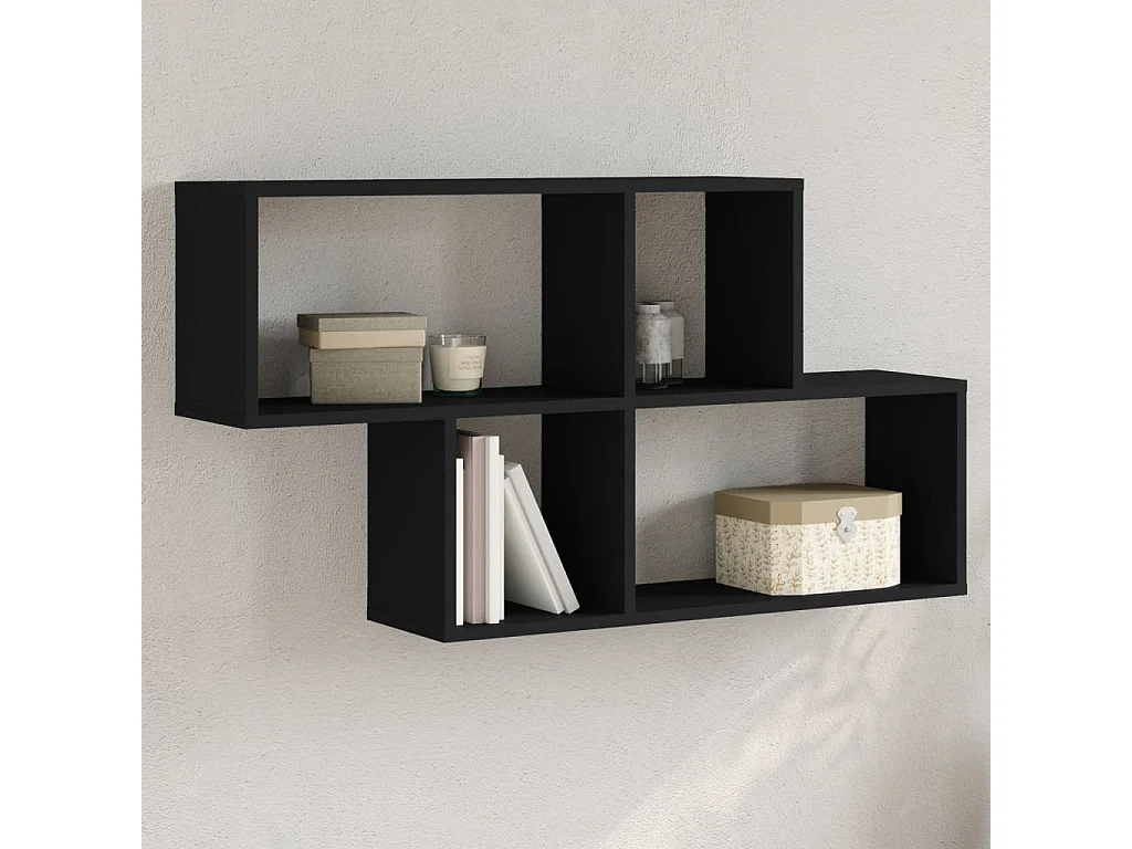 Étagère murale noir 100x20x53 cm bois d'ingénierie FR398418